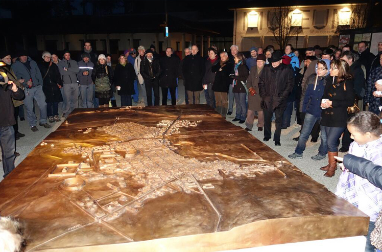 Augusta Raurica, Eröffnung Bronzemodell© Institut Vermessung und Geoinformation FHNW