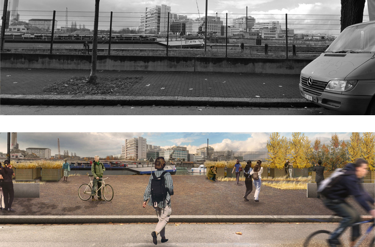 Klybeckquai, Visualisierung Bestand / Planung Eingang