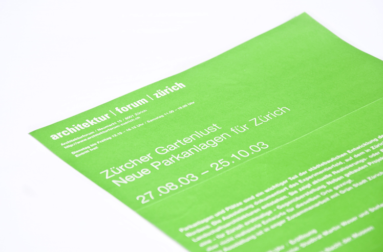 Ausstellung: Zürcher Gartenlust, Neue Parkanlagen für Zürich